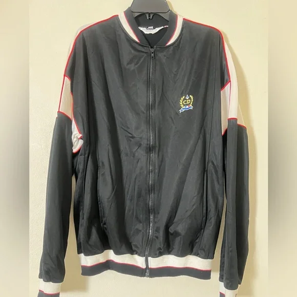 Christian Dior Vintage Men's Monsieur Track Jacket Black Extra Large Long XLL